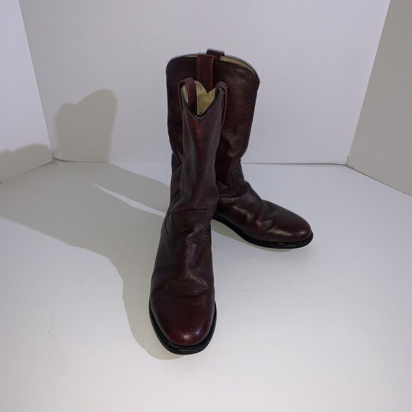 Dan Post Boots Womens 7 M Burgundy Leather Roper Western Cowboy Pull On 4181 - Picture 1 of 10
